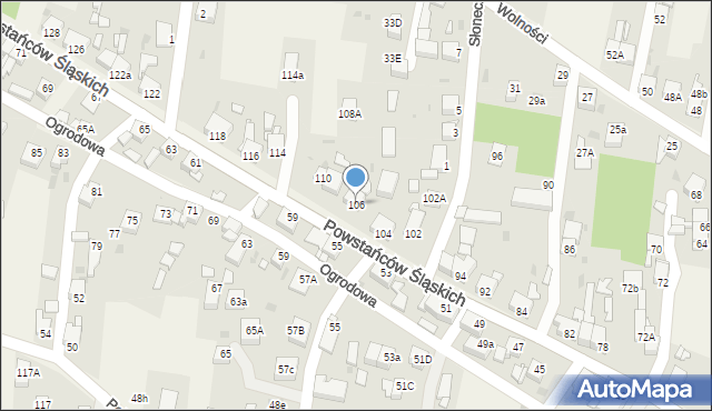 Przyszowice, Powstańców Śląskich, 106, mapa Przyszowice