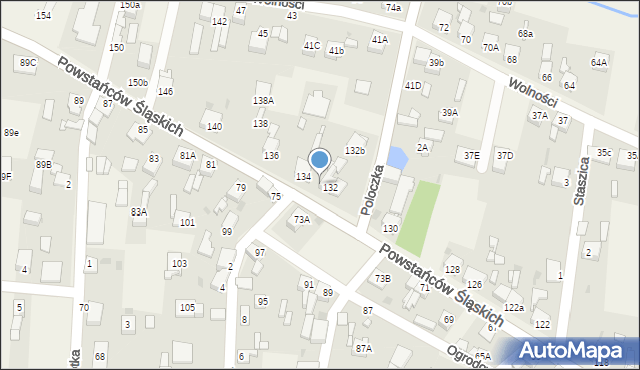 Przyszowice, Powstańców Śląskich, 132a, mapa Przyszowice