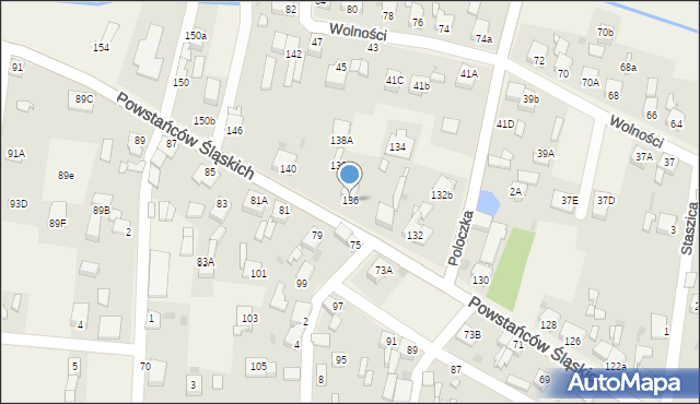 Przyszowice, Powstańców Śląskich, 136, mapa Przyszowice