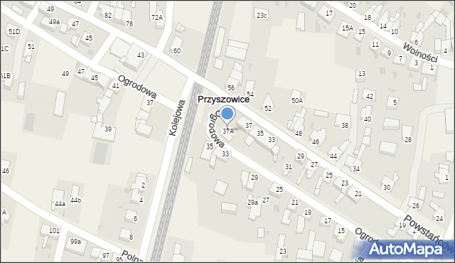 Przyszowice, Powstańców Śląskich, 37A, mapa Przyszowice