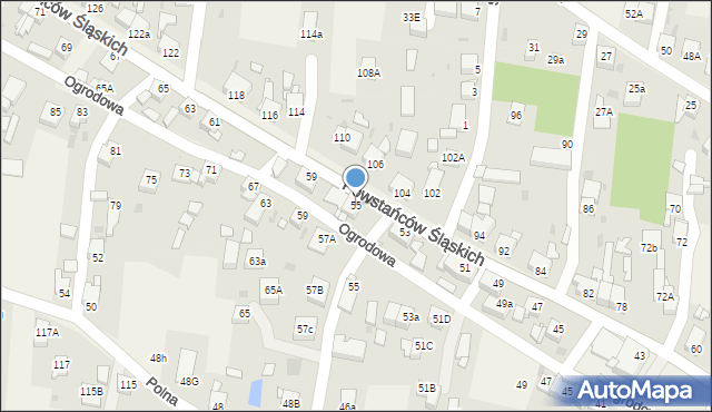 Przyszowice, Powstańców Śląskich, 55, mapa Przyszowice