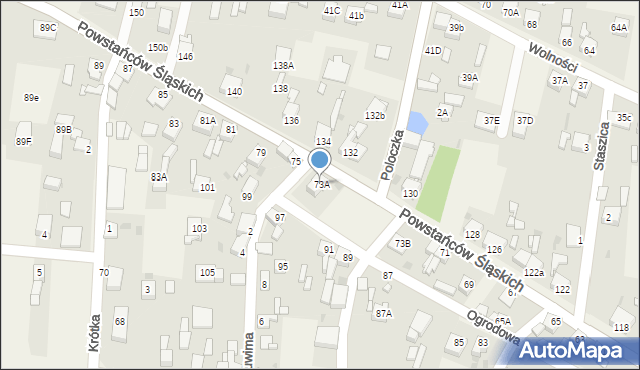 Przyszowice, Powstańców Śląskich, 73A, mapa Przyszowice