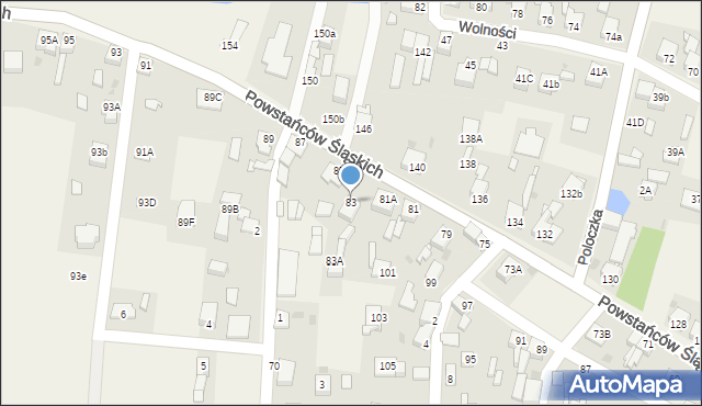 Przyszowice, Powstańców Śląskich, 83, mapa Przyszowice