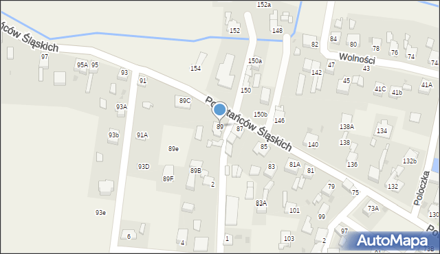 Przyszowice, Powstańców Śląskich, 89, mapa Przyszowice