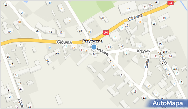 Przytoczna, Pocztowa, 3a, mapa Przytoczna