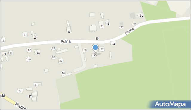 Przytyk, Polna, 30, mapa Przytyk