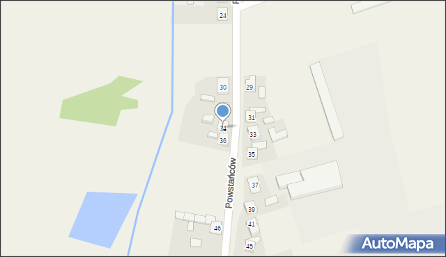 Psary, Powstańców, 34, mapa Psary