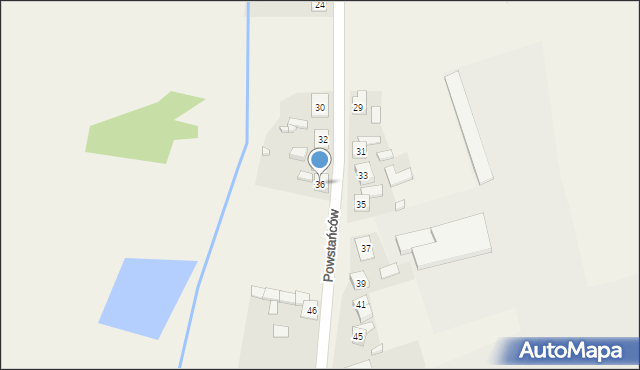 Psary, Powstańców, 36, mapa Psary