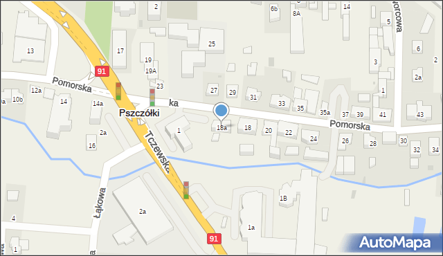 Pszczółki, Pomorska, 18a, mapa Pszczółki