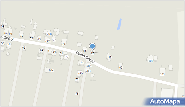 Pszczyna, Polne Domy, 87, mapa Pszczyny