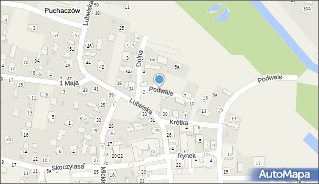 Puchaczów, Podwale, 2, mapa Puchaczów