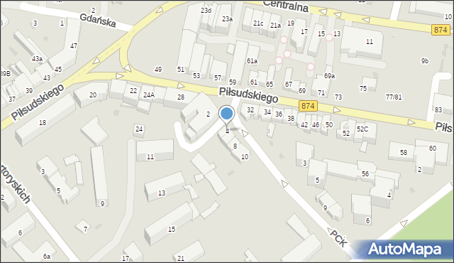Puławy, Polskiego Czerwonego Krzyża, 4, mapa Puław