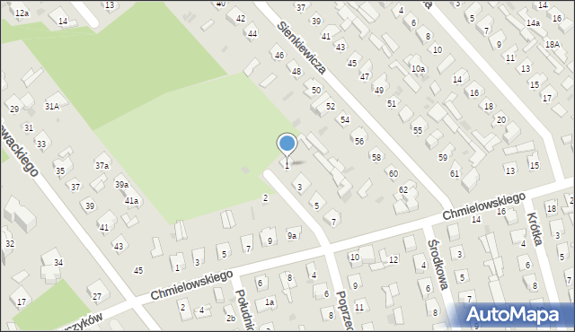 Puławy, Poprzeczna, 1, mapa Puław