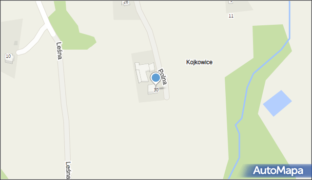 Puńców, Polna, 30, mapa Puńców