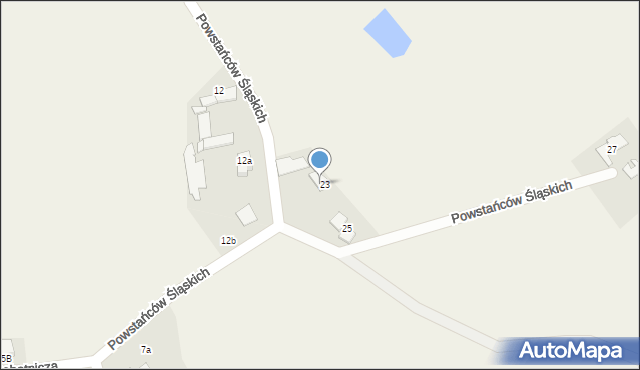 Pustków, Powstańców Śląskich, 23A, mapa Pustków
