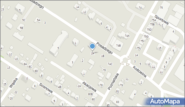 Puszczykowo, Posadzego Ignacego, ks., 1A, mapa Puszczykowo