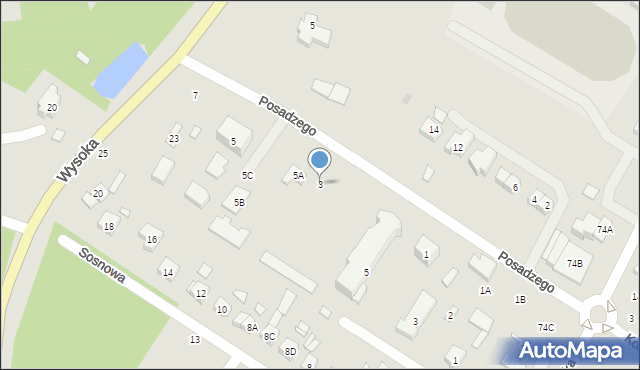 Puszczykowo, Posadzego Ignacego, ks., 3, mapa Puszczykowo