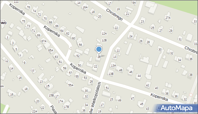 Puszczykowo, Powstańców Wielkopolskich, 18, mapa Puszczykowo