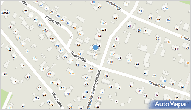 Puszczykowo, Powstańców Wielkopolskich, 22, mapa Puszczykowo