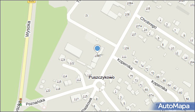 Puszczykowo, Poznańska, 108C, mapa Puszczykowo