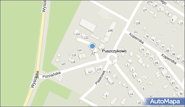 Puszczykowo, Poznańska, 112, mapa Puszczykowo