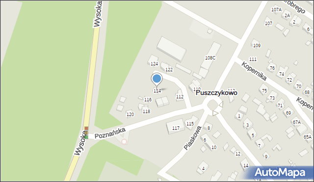 Puszczykowo, Poznańska, 114, mapa Puszczykowo