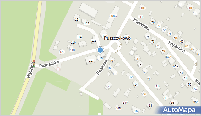 Puszczykowo, Poznańska, 115, mapa Puszczykowo