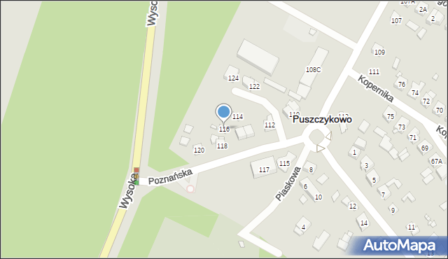 Puszczykowo, Poznańska, 116, mapa Puszczykowo