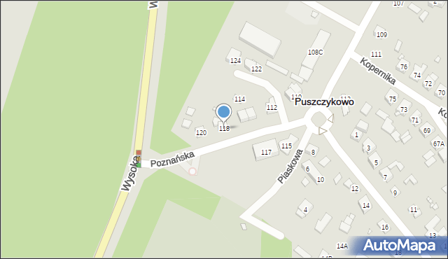 Puszczykowo, Poznańska, 118, mapa Puszczykowo