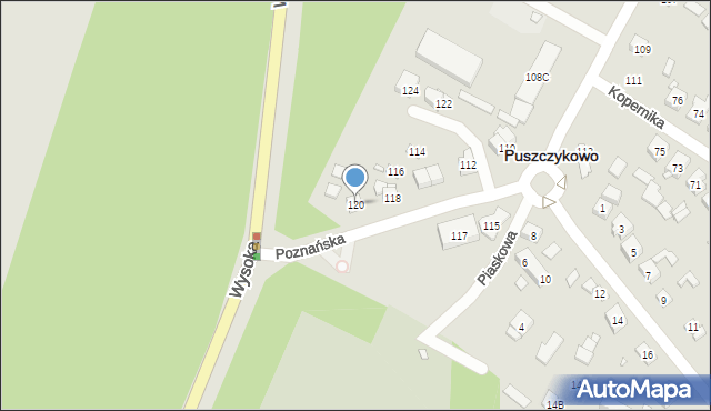 Puszczykowo, Poznańska, 120, mapa Puszczykowo