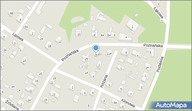 Puszczykowo, Poznańska, 13, mapa Puszczykowo