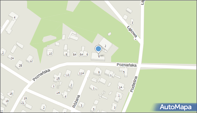 Puszczykowo, Poznańska, 4, mapa Puszczykowo