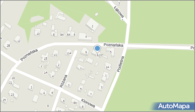 Puszczykowo, Poznańska, 7, mapa Puszczykowo