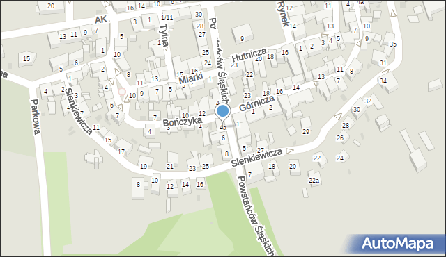 Pyskowice, Powstańców Śląskich, 4a, mapa Pyskowice