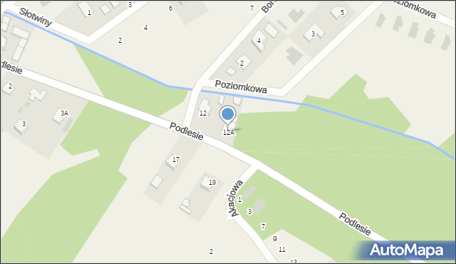 Pysznica, Podlesie, 12A, mapa Pysznica