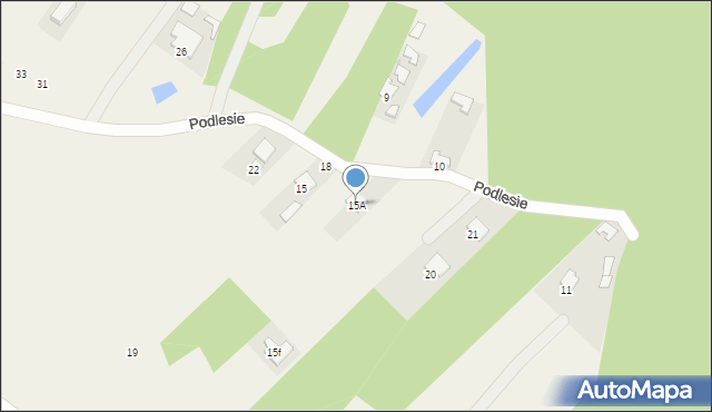 Pysznica, Podlesie, 15A, mapa Pysznica