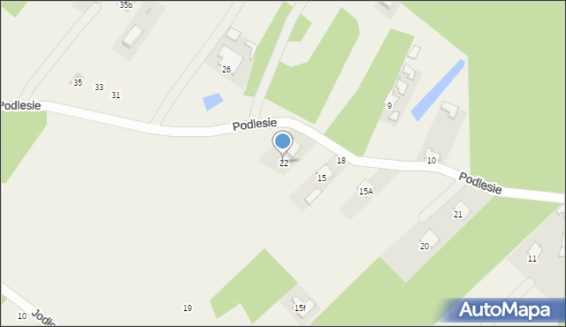 Pysznica, Podlesie, 22, mapa Pysznica