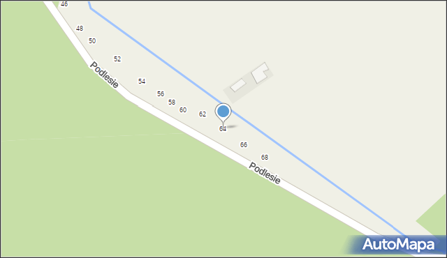 Pysznica, Podlesie, 64, mapa Pysznica