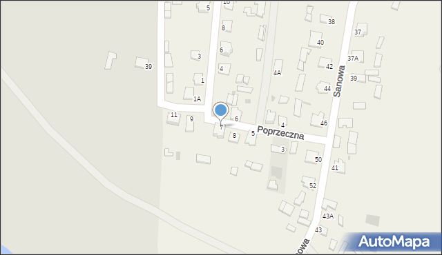 Pysznica, Poprzeczna, 7, mapa Pysznica