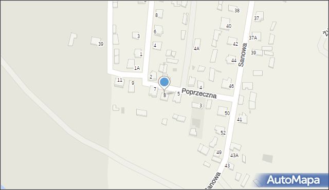 Pysznica, Poprzeczna, 8, mapa Pysznica