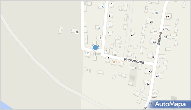 Pysznica, Poprzeczna, 9, mapa Pysznica