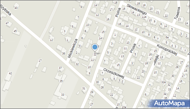 Pyzdry, Polna, 12, mapa Pyzdry