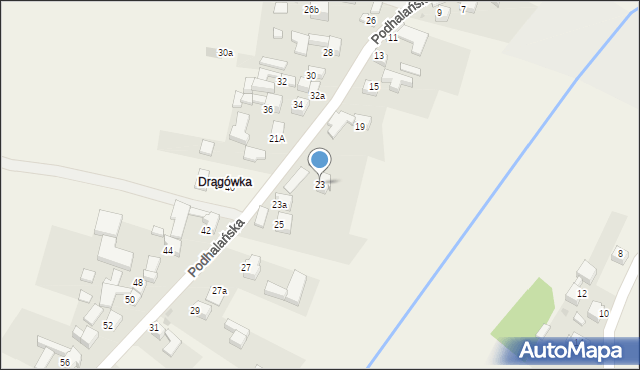 Pyzówka, Podhalańska, 23, mapa Pyzówka