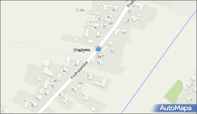 Pyzówka, Podhalańska, 23a, mapa Pyzówka