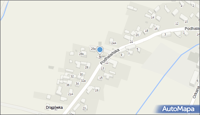 Pyzówka, Podhalańska, 26, mapa Pyzówka