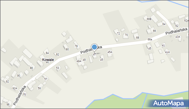 Pyzówka, Podhalańska, 47, mapa Pyzówka