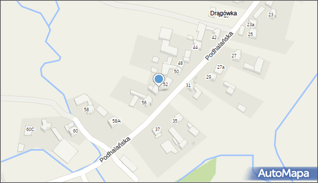 Pyzówka, Podhalańska, 54, mapa Pyzówka