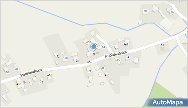 Pyzówka, Podhalańska, 66, mapa Pyzówka