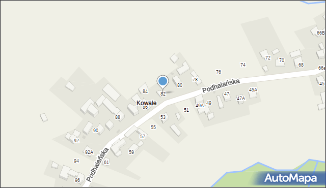 Pyzówka, Podhalańska, 82, mapa Pyzówka