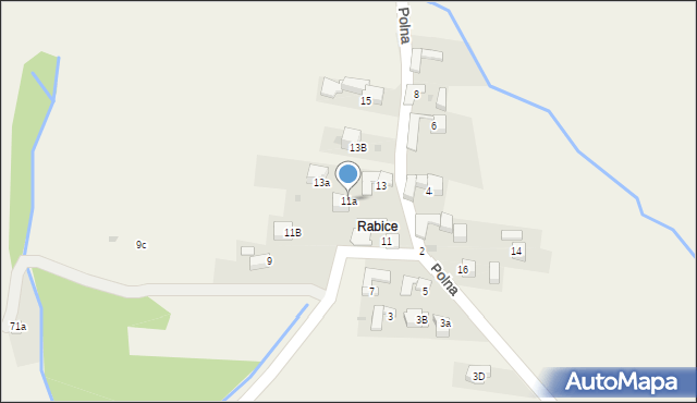 Pyzówka, Polna, 11a, mapa Pyzówka